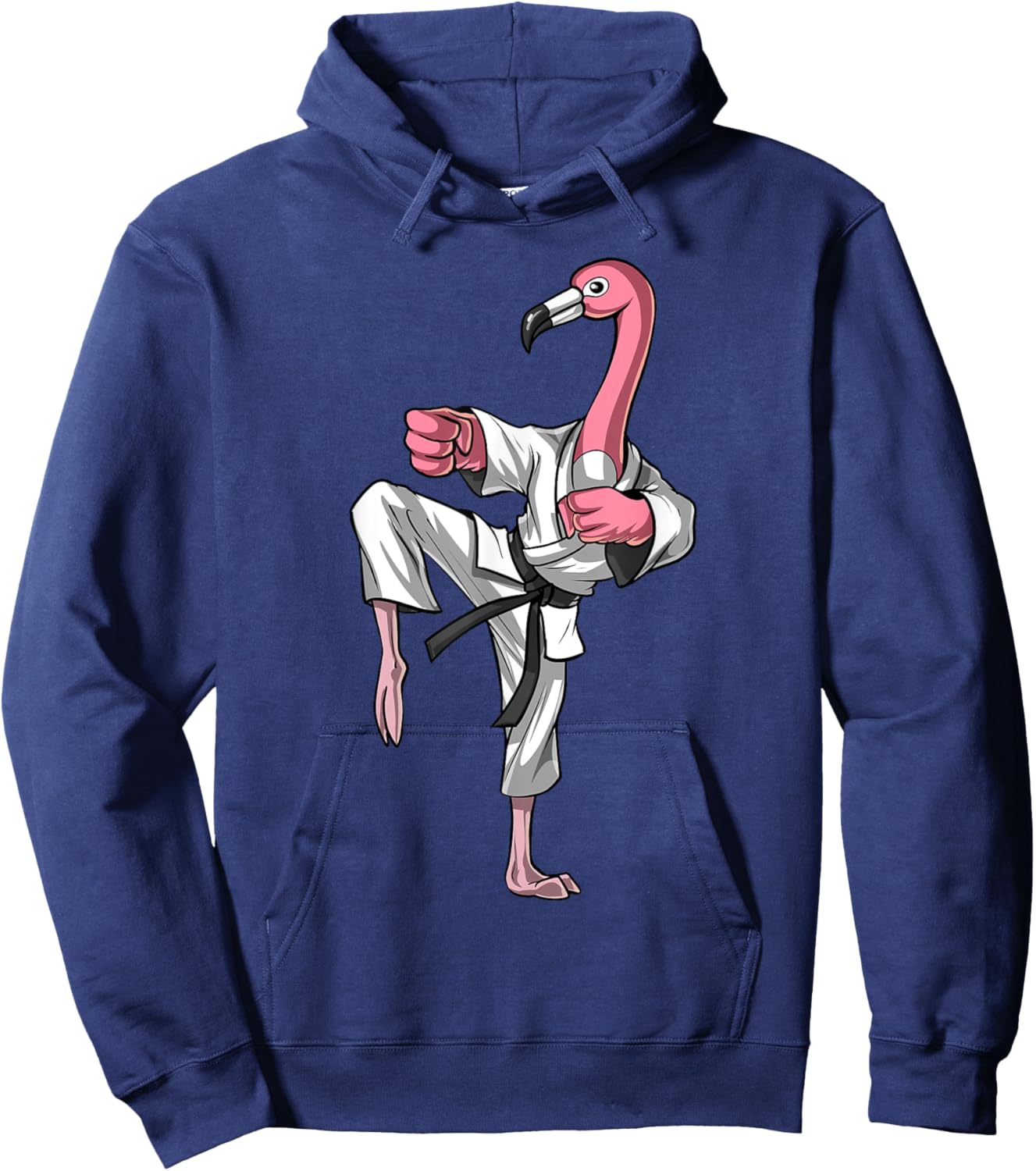 Flamingo Bird Karate Ninja Kickboxing Taekwondo Martial Arts Hoodie - Hoodie | Navy
