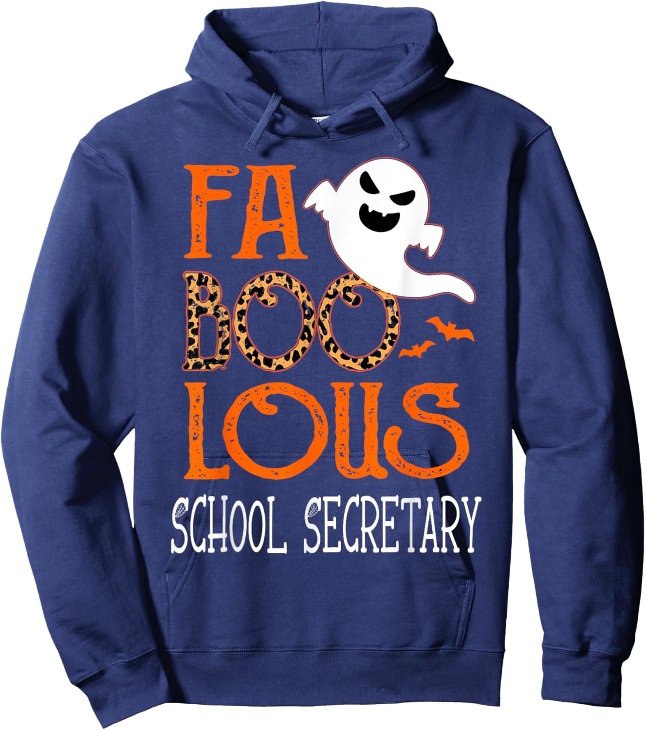 faboolous School Secretary on Halloween Party Funny Ghost Hoodie - Hoodie | Navy