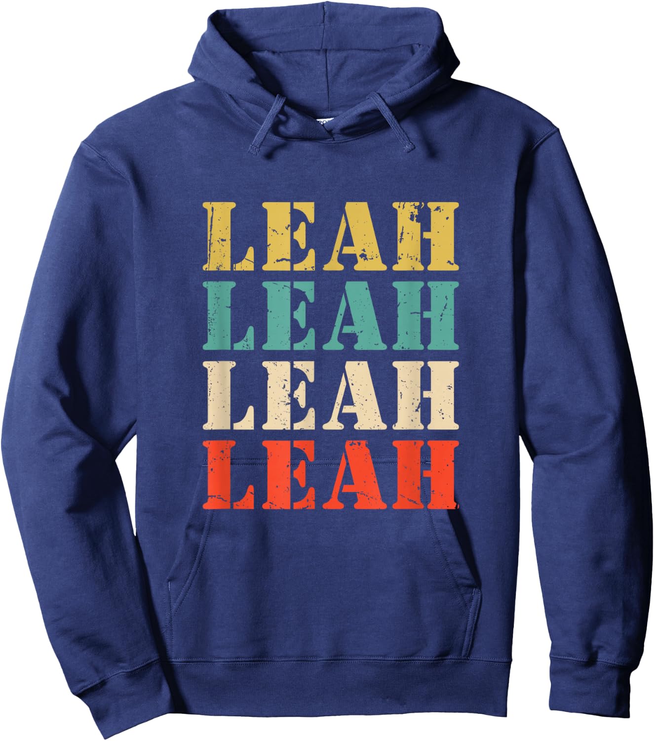Leah Retro Names Vintage Style Personalized For Leah Hoodie - Hoodie | Navy