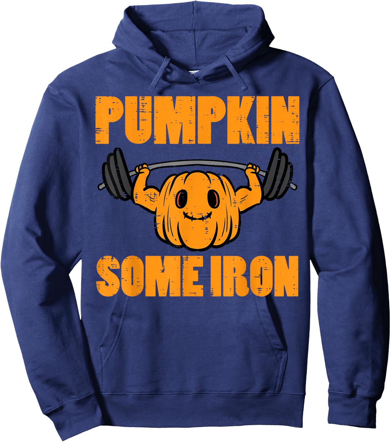 Halloween Gym Pumpkin Some Iron Workout Costume Men Women Hoodie - Hoodie | Navy