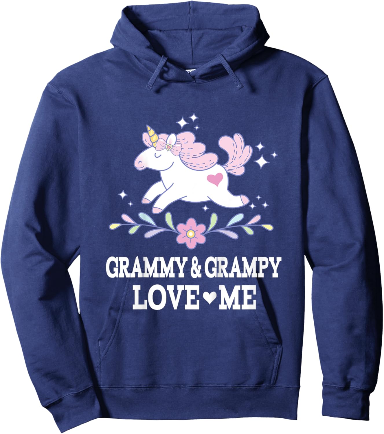 Grammy and Grampy Love Me Unicorn Grandchild Hoodie - Hoodie | Navy