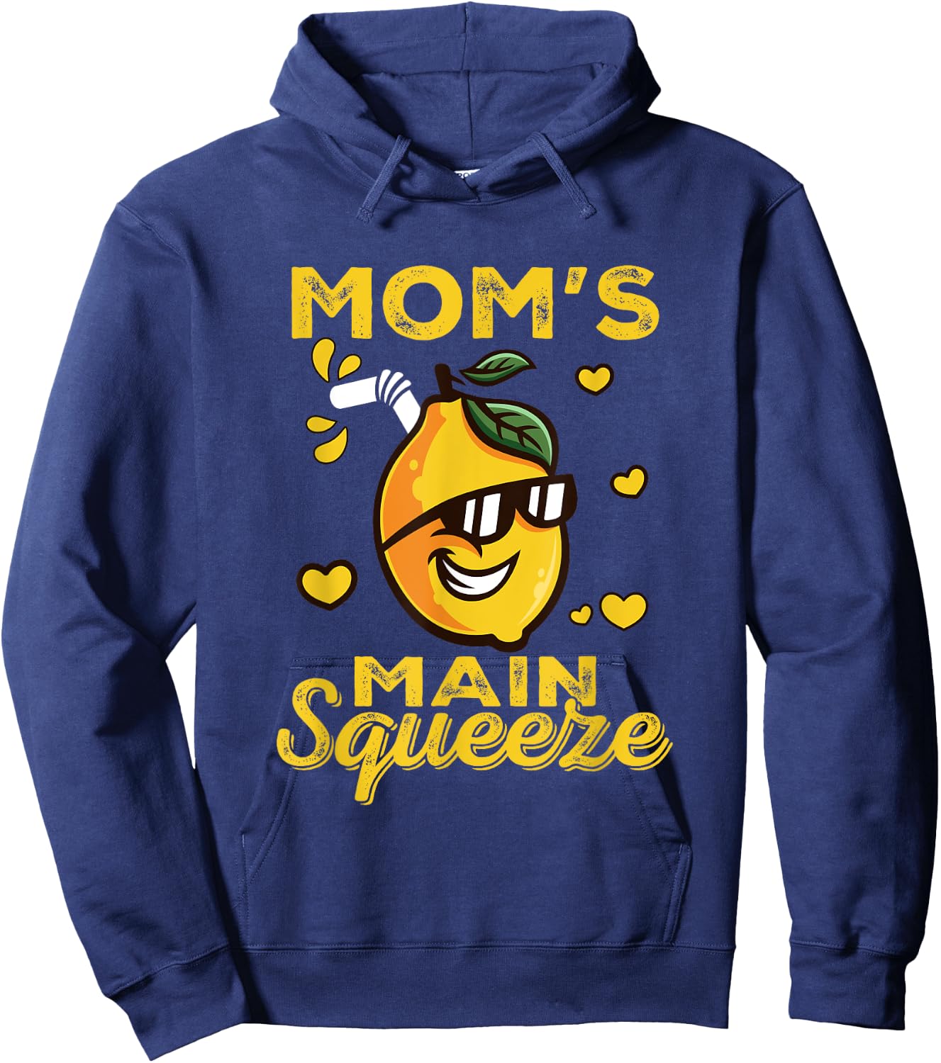 Cute Funny Mom's Main Squeeze Funny Lemon Boy Girl Toddler Hoodie - Hoodie | Navy