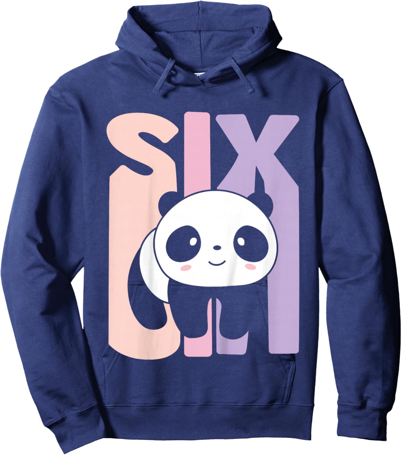 6 Year Old Cute Panda Birthday Girl 6th B-day Hoodie - Hoodie | Navy