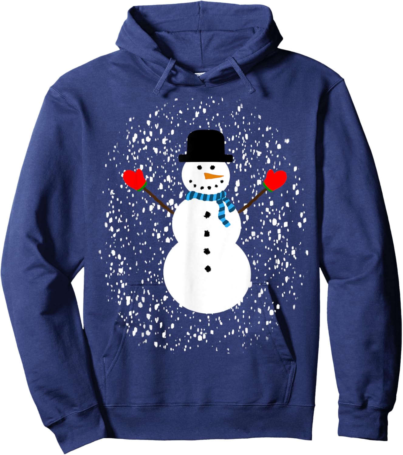 Biz Designs: Cute Snowman in a Snowy Winter Wonderland Hoodie - Hoodie | Navy