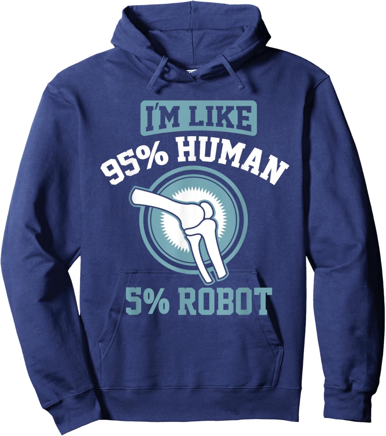 Funny Titanium Knee Replacement Bionic Surgery Get Well Gift Hoodie - Hoodie | Navy