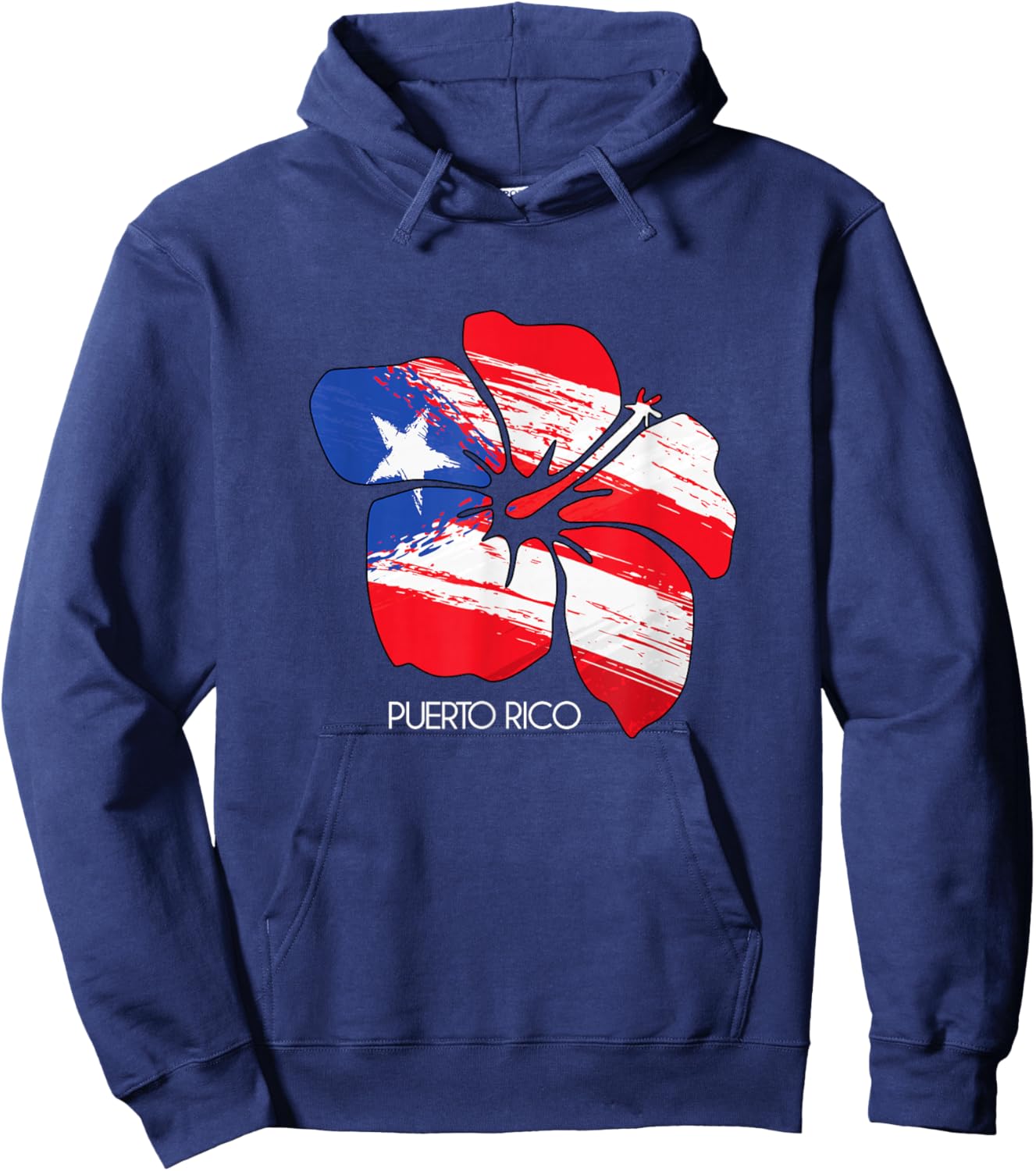 Puerto Rico Culture Roots Amapola Boricua Flag Hoodie - Hoodie | Navy
