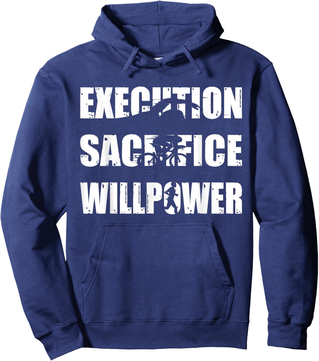 Triathlete Execution Sacrifice Willpower Triathlon Funny Hoodie - Hoodie | Navy
