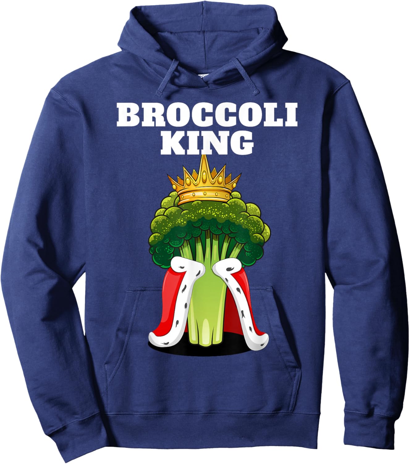 Broccoli Shirts | Broccoli King Broccoli Lover Black Hoodie - Hoodie | Navy