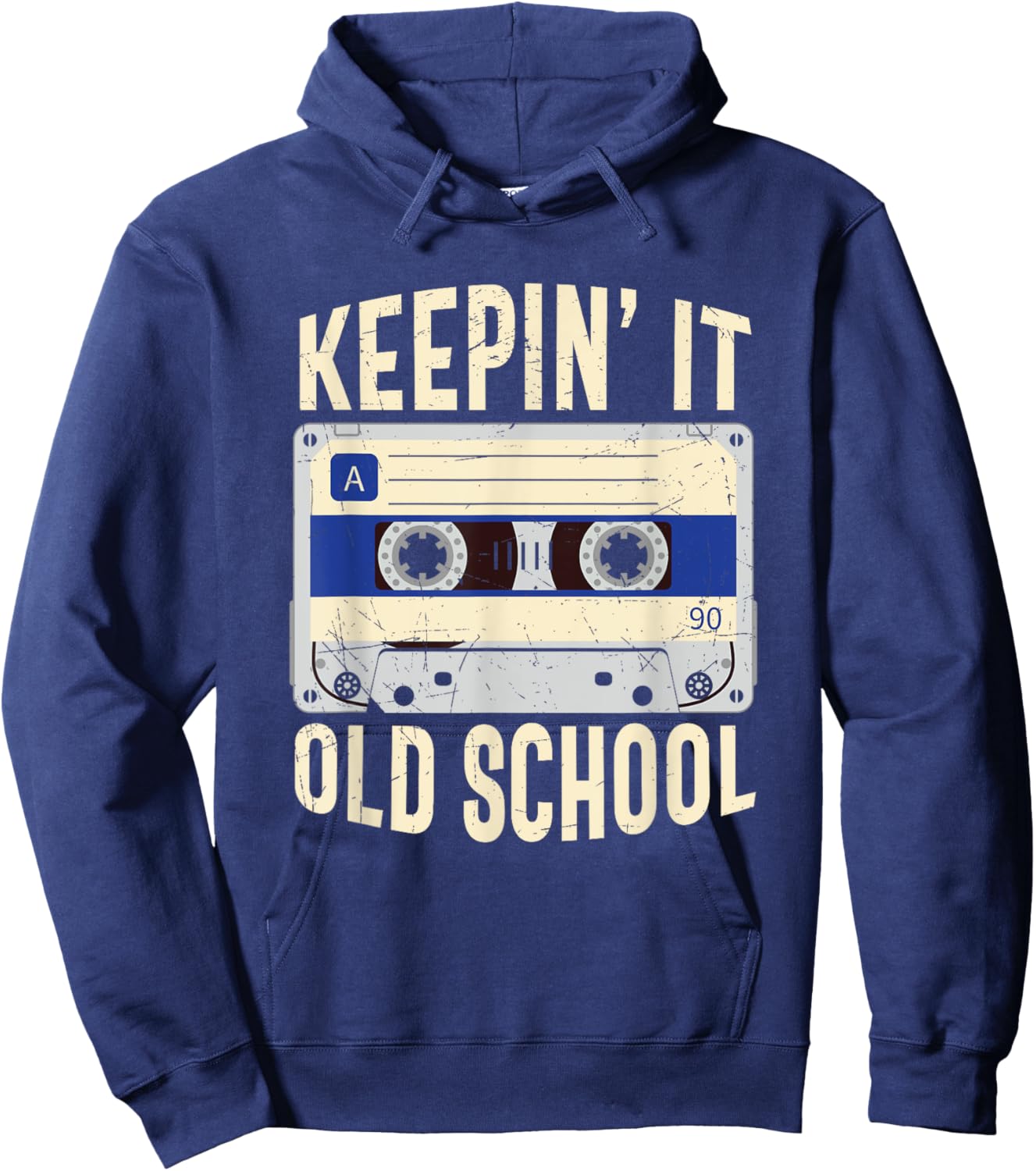 Old School Hip Hop 90s Mixtape Graphic Hoodie - Hoodie | Navy