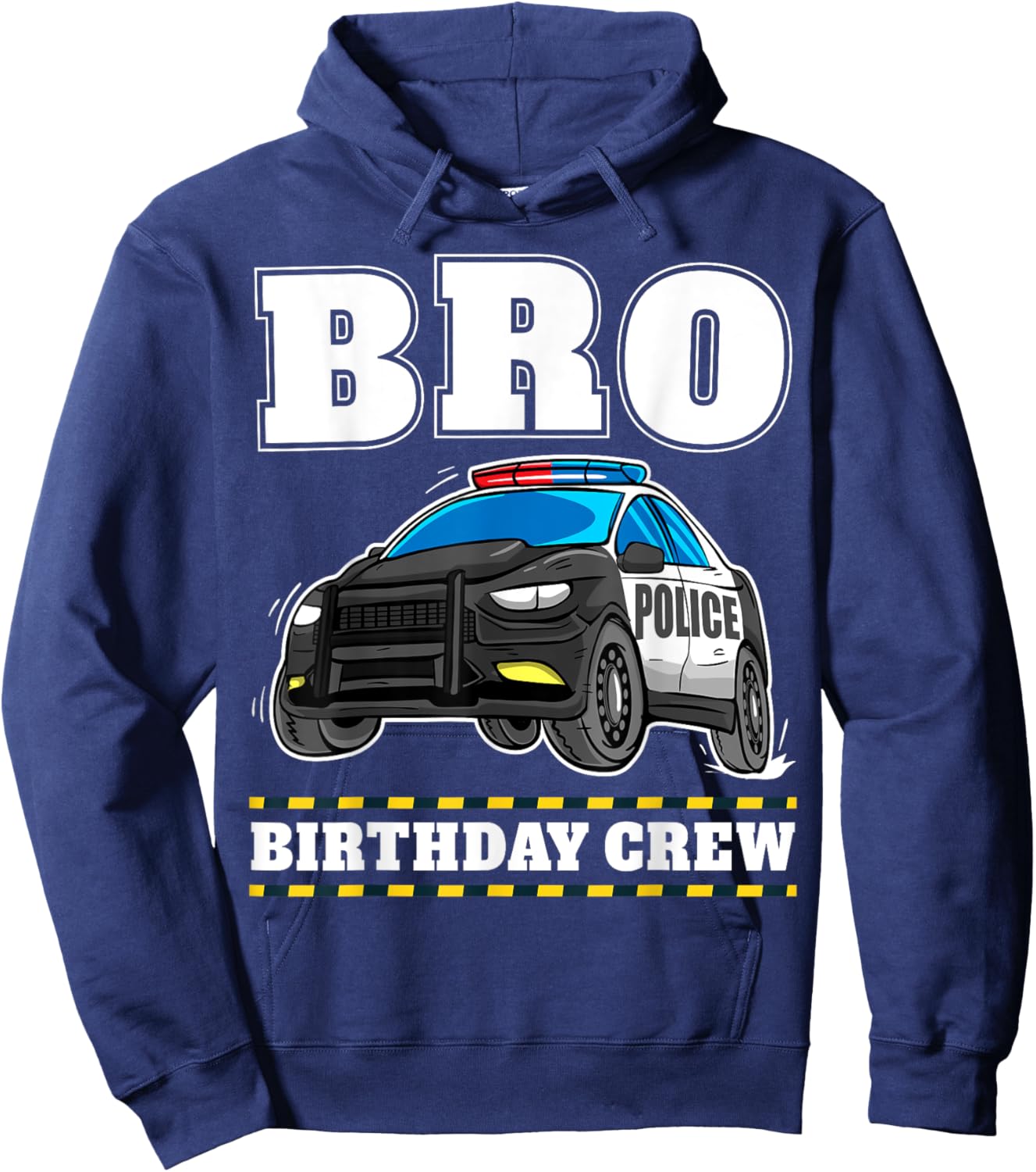 Bro Birthday Crew Police Car Policeman Officer Brother Hoodie - Hoodie | Navy