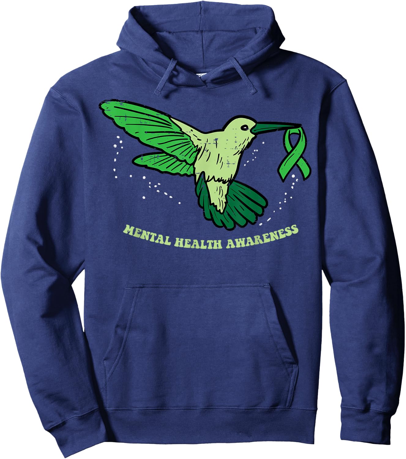 Mental Health Ribbon Bird Aware Hummingbird Men Women Kids Hoodie - Hoodie | Navy