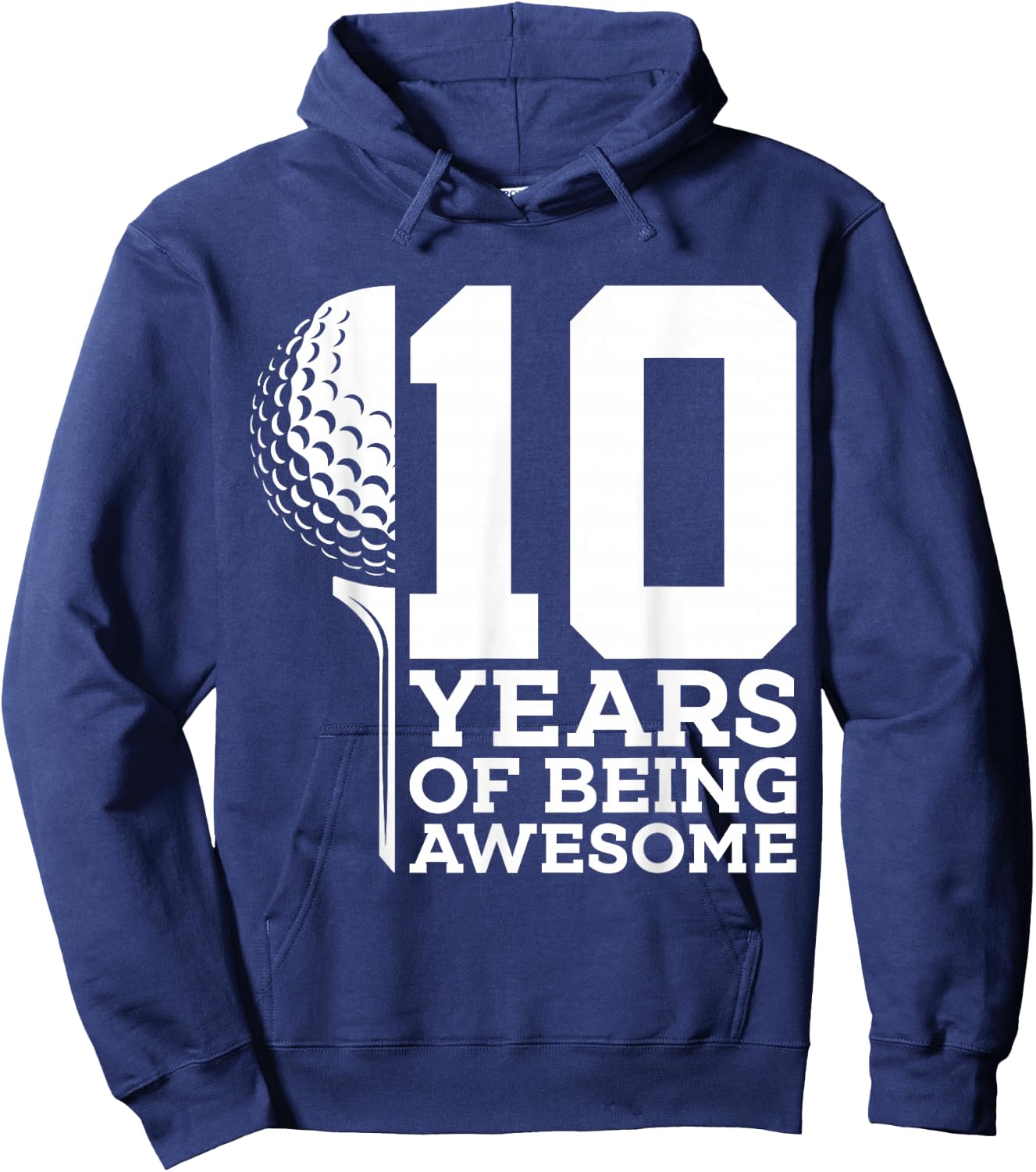 10 Years of Being Awesome Golf 10th Birthday Hoodie - Hoodie | Navy