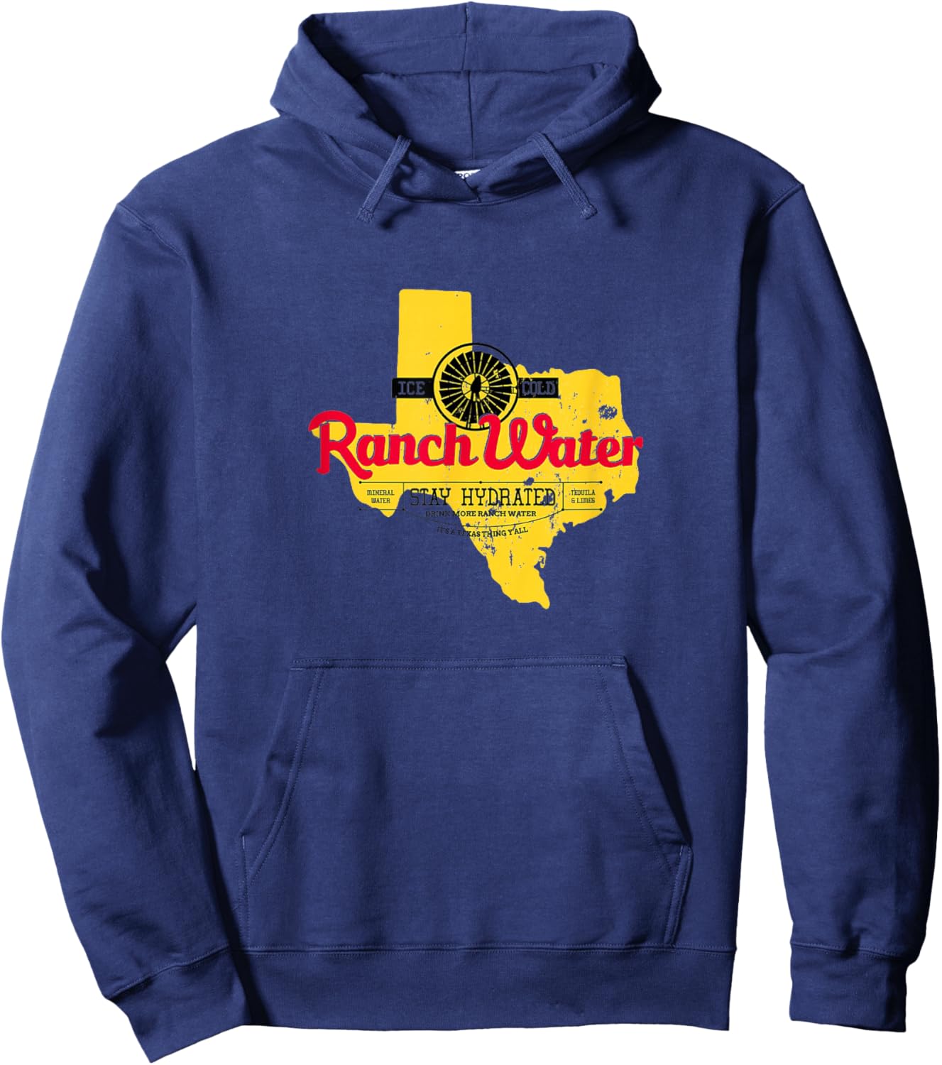 Drink Water Ranch Proud Vintage Texas Pride Hoodie - Hoodie | Navy
