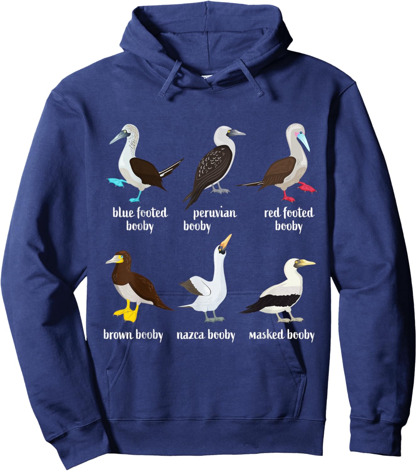 Types of Booby Birds galapagos islands wildlife Hoodie - Hoodie | Navy