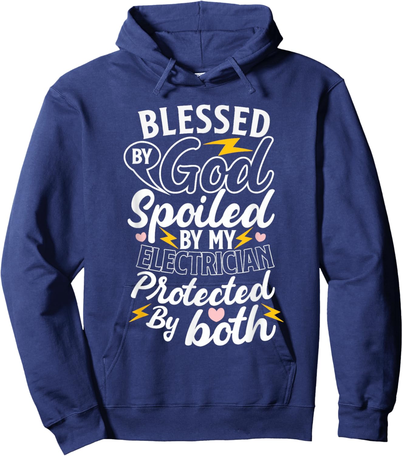 Electrician Wife Proud Spouse Trade Life Strong Support Hoodie - Hoodie | Navy