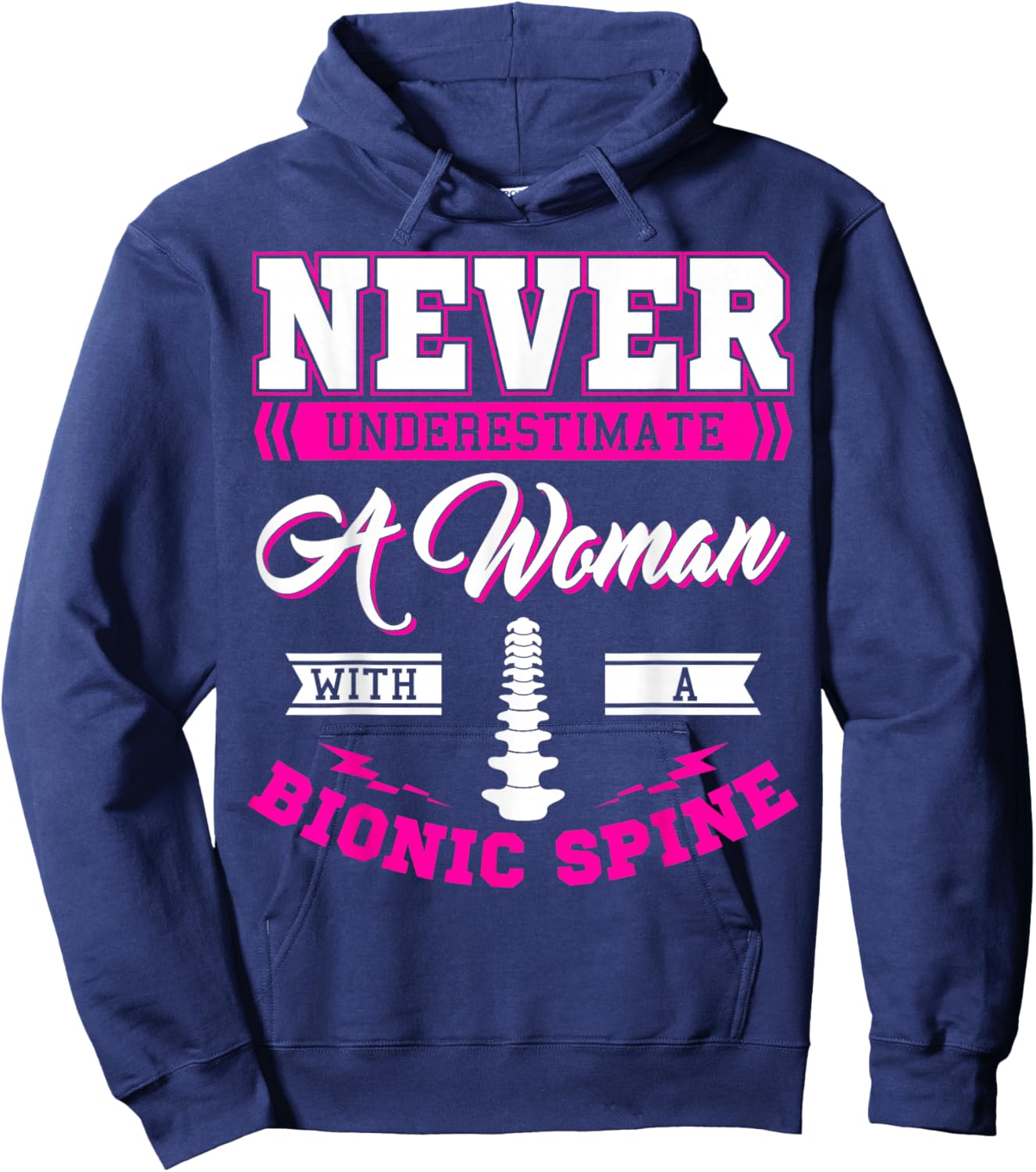 Bionic Spine Surgery Survivor Back Spinal Fusion Recovery Hoodie - Hoodie | Navy