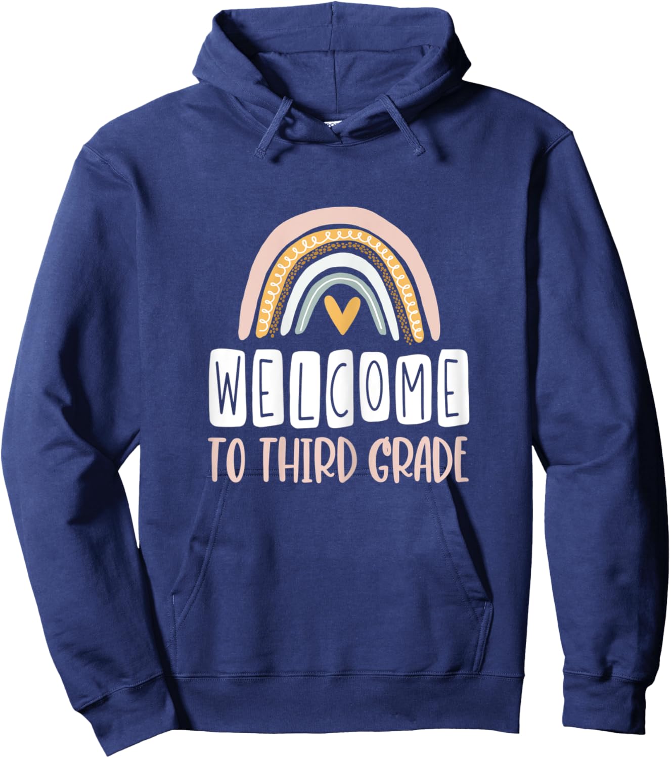 Welcome to Third Grade Boho Rainbow Back to School 3rd Grade Hoodie - Hoodie | Navy