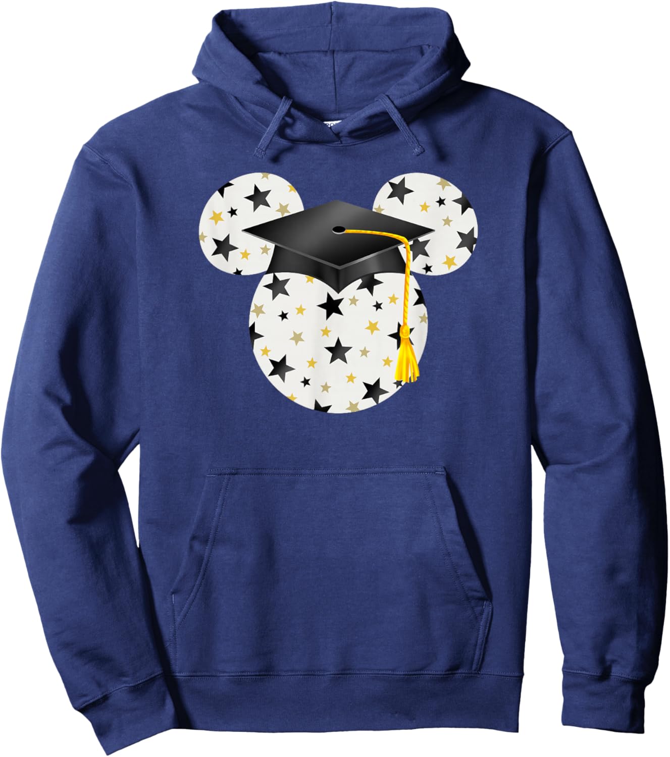 Disney Mickey Head Graduation Hat Star Fill Hoodie - Hoodie | Navy