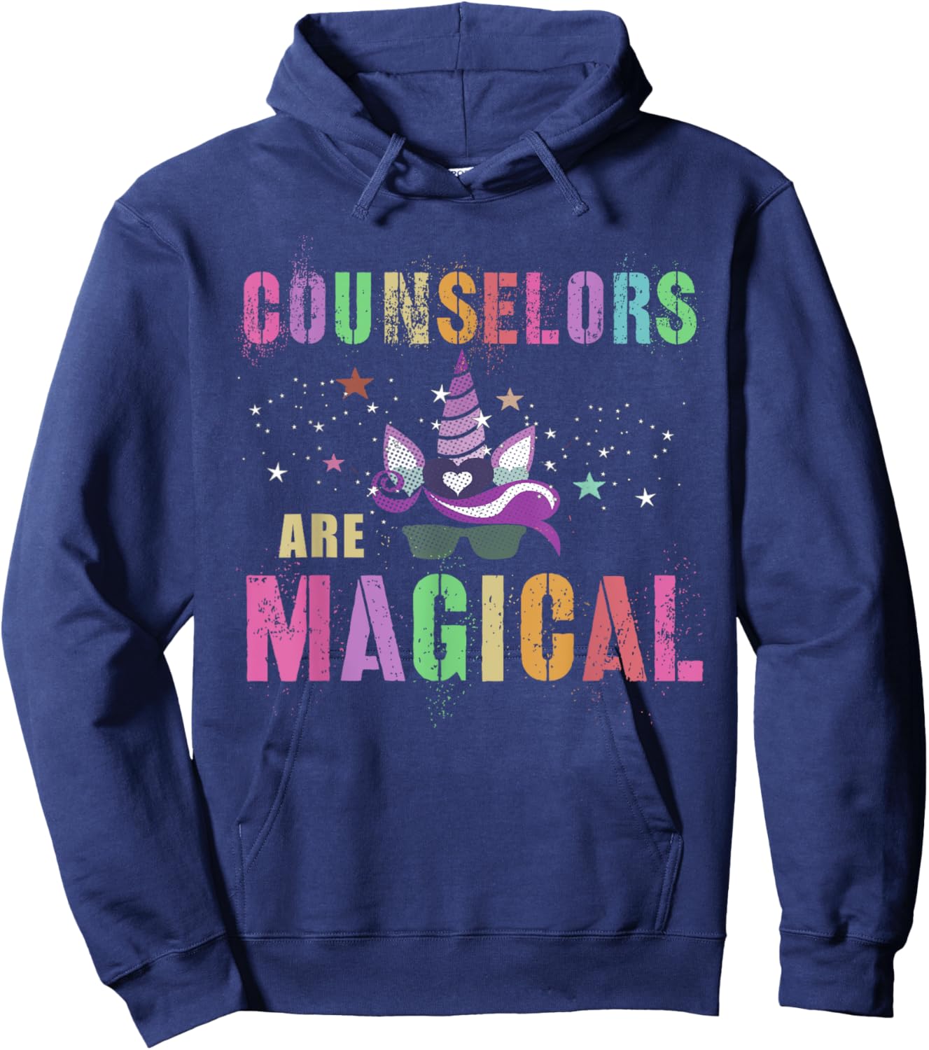 Funny COUNSELORS ARE MAGICAL I'm Unicorn School Counseling Hoodie - Hoodie | Navy