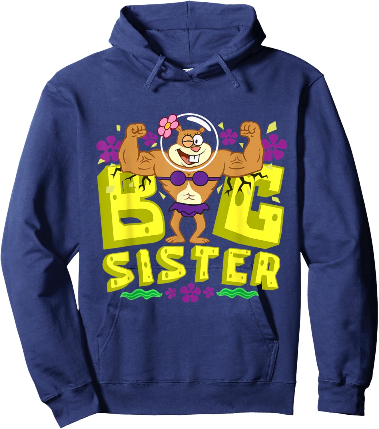 Mademark x SpongeBob SquarePants - SpongeBob SquarePants Big Sister Strong Sister Women Girls Hoodie - Hoodie | Navy