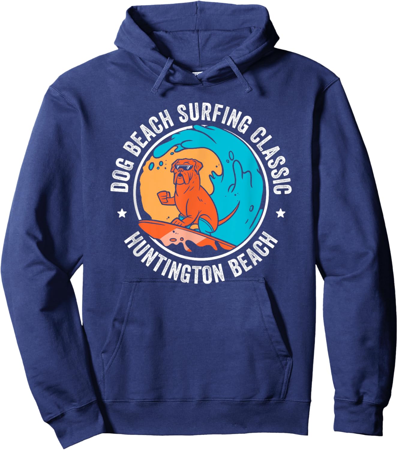 Huntington Dog Beach California CA Surf Men Women Girls Kids Hoodie - Hoodie | Navy