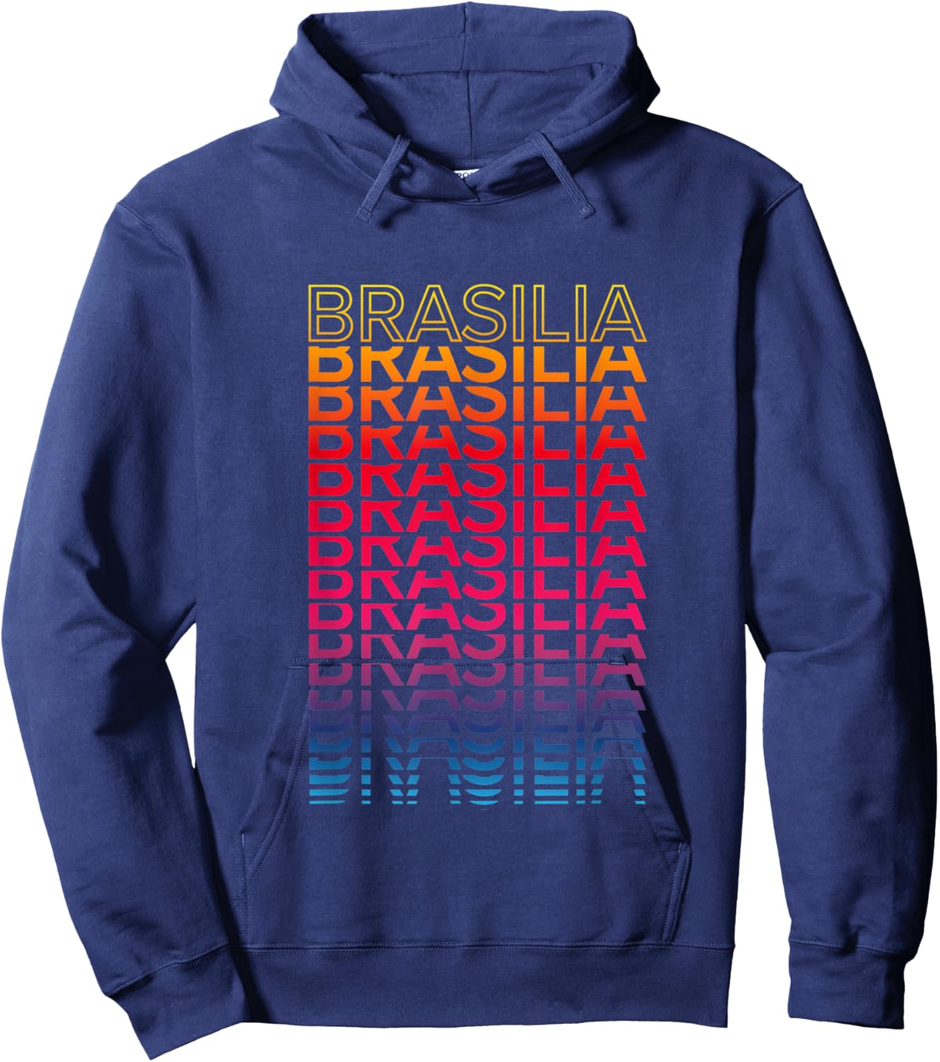 Retro Colorful City - Nostalgic Brasilia Hoodie - Hoodie | Navy