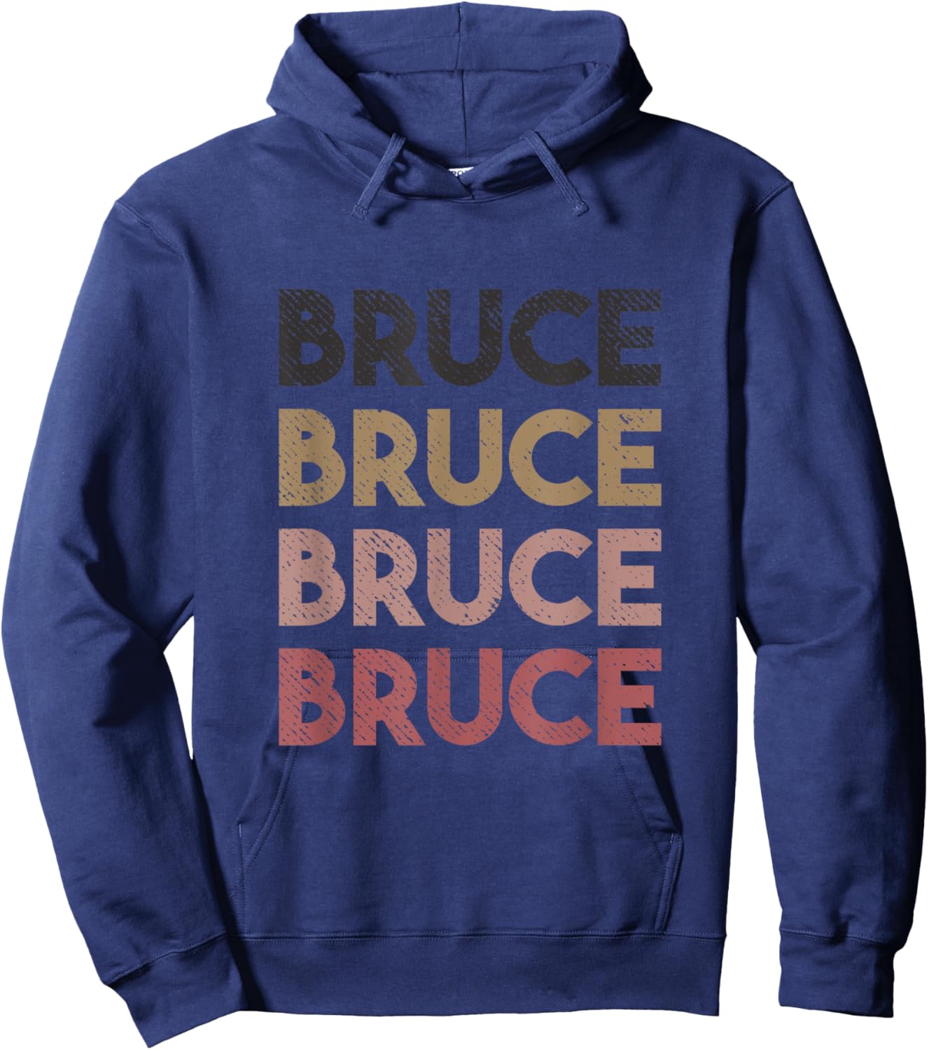 Bruce Retro Style Vintage Distressed Hoodie - Hoodie | Navy