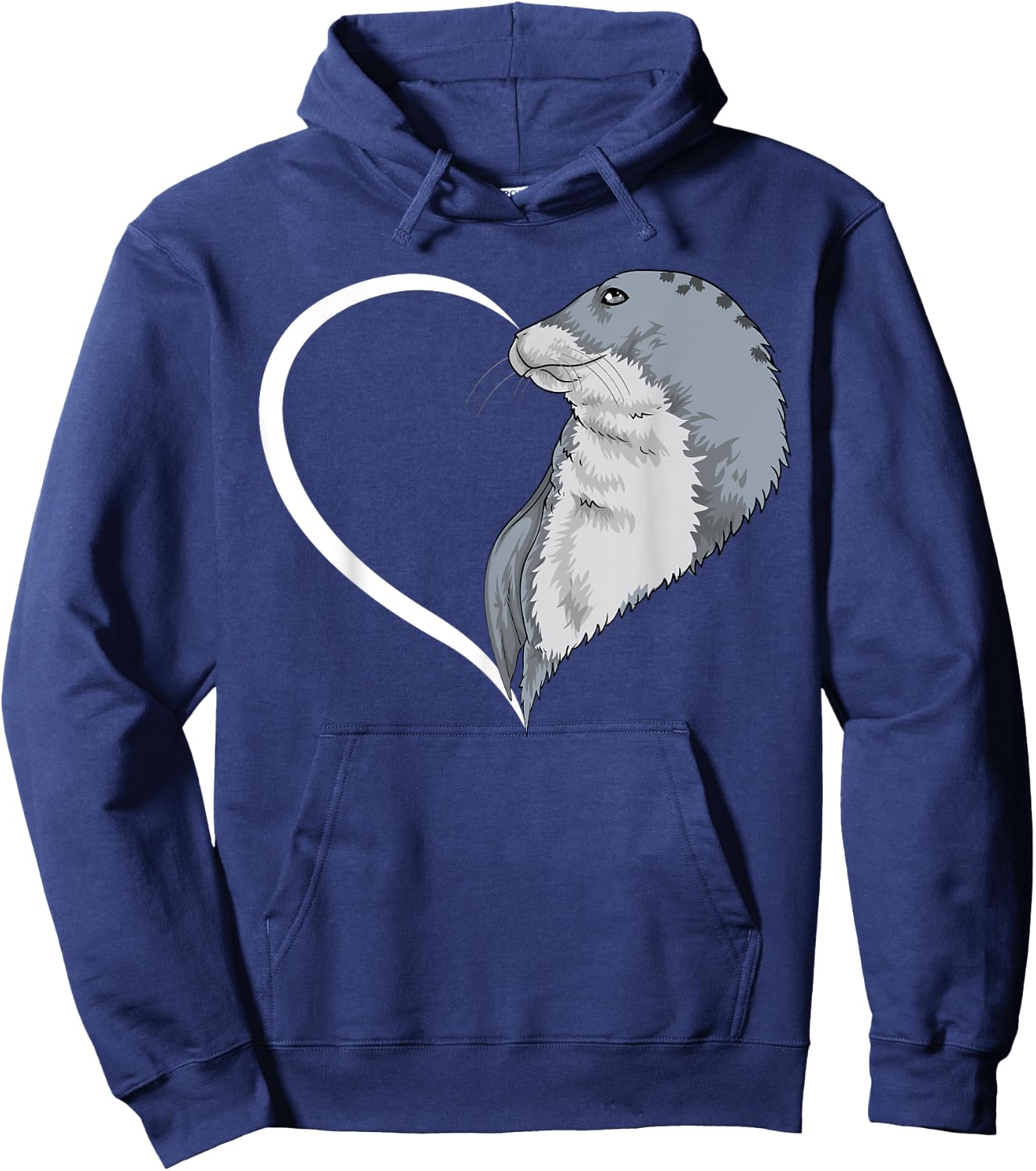 Seal Shirts Girls Kids Heart Cute Seal Hoodie - Hoodie | Navy