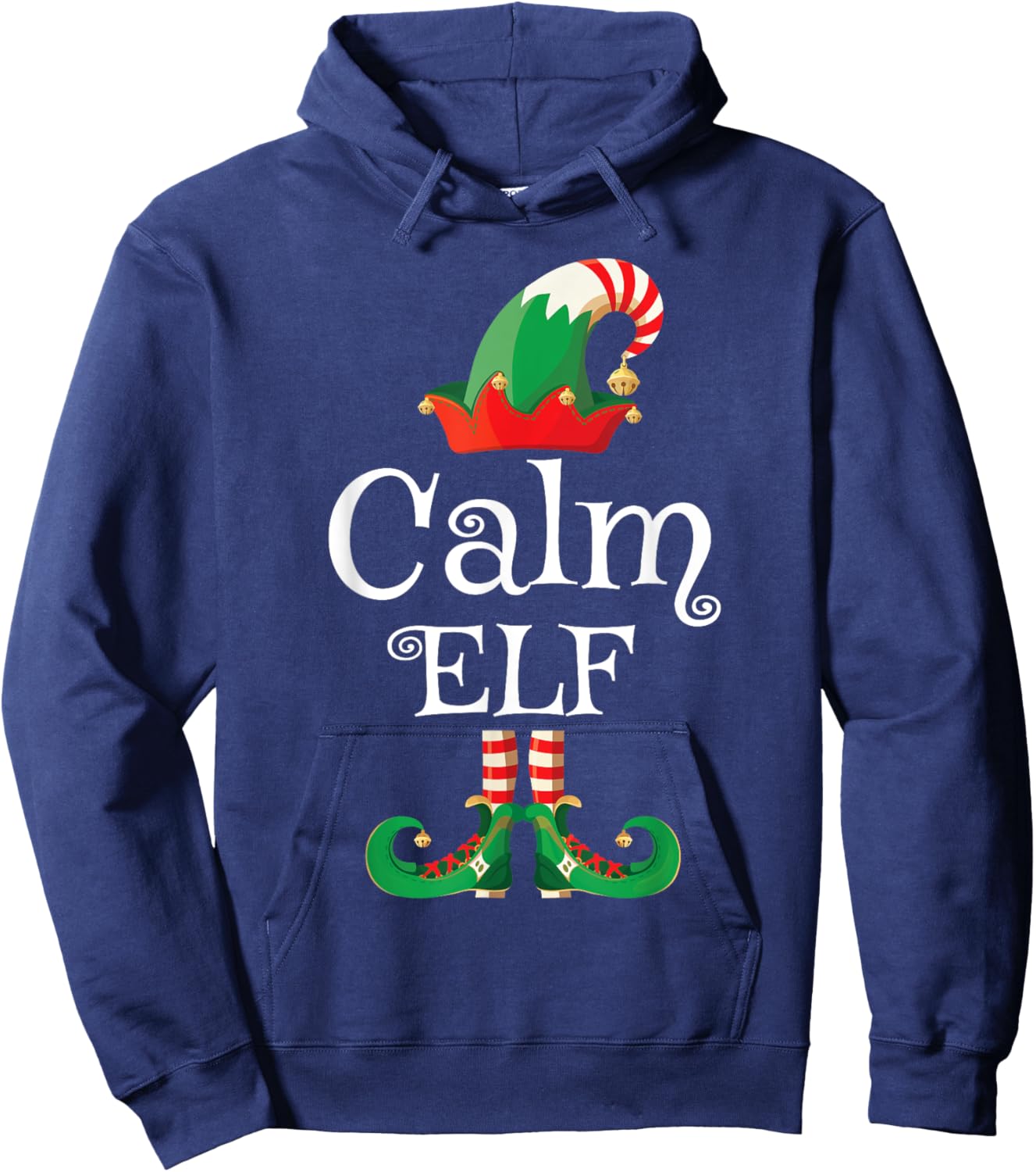 Calm Elf Shirt Women Kids Men Elf Family Matching Christmas Hoodie - Hoodie | Navy