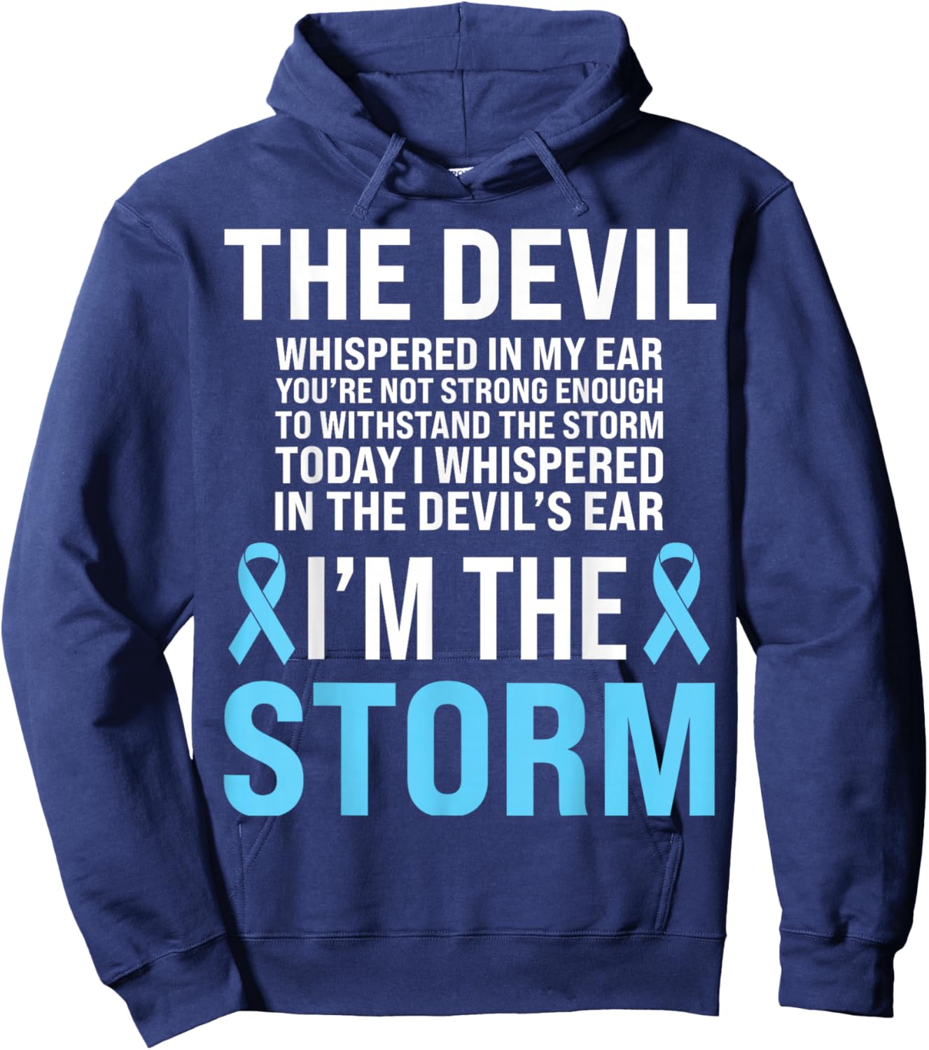 Prostate Cancer Awareness Light Blue Ribbon Dad Survivor Hoodie - Hoodie | Navy