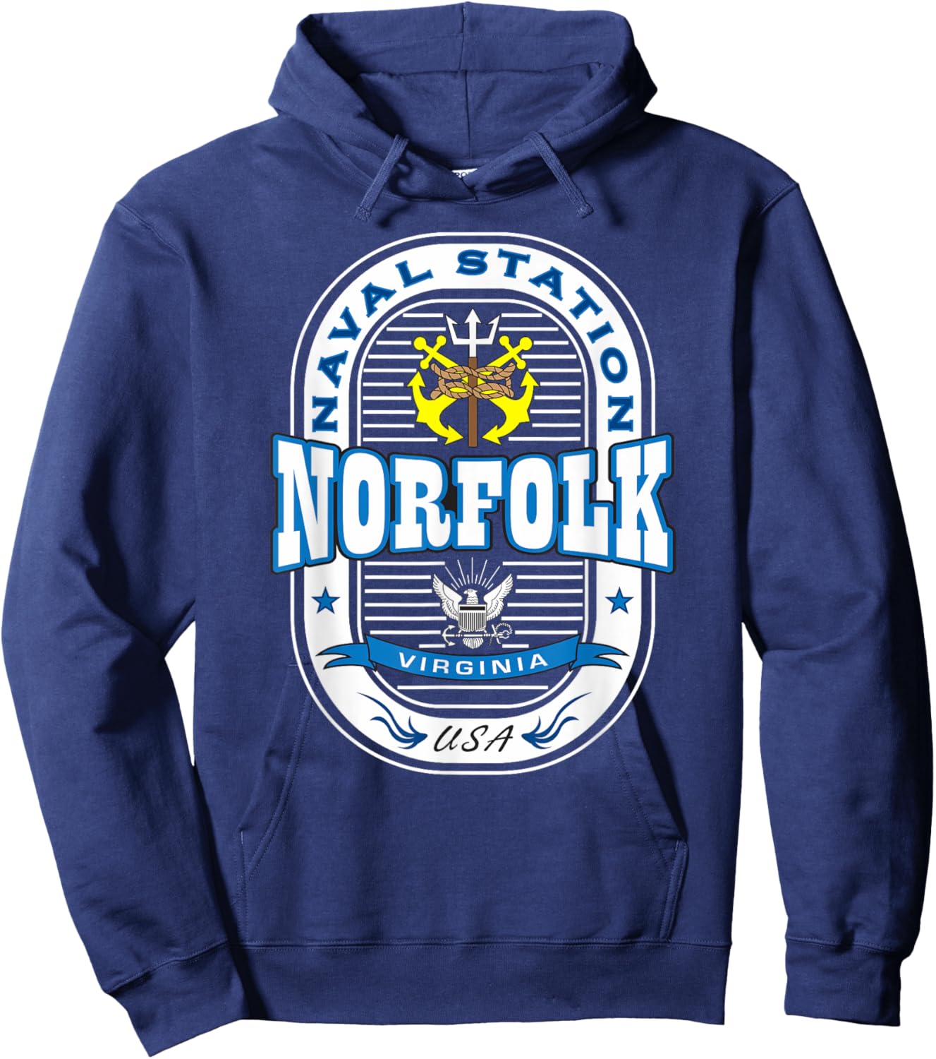 Naval Station Norfolk Virginia Usa Hoodie - Hoodie | Navy