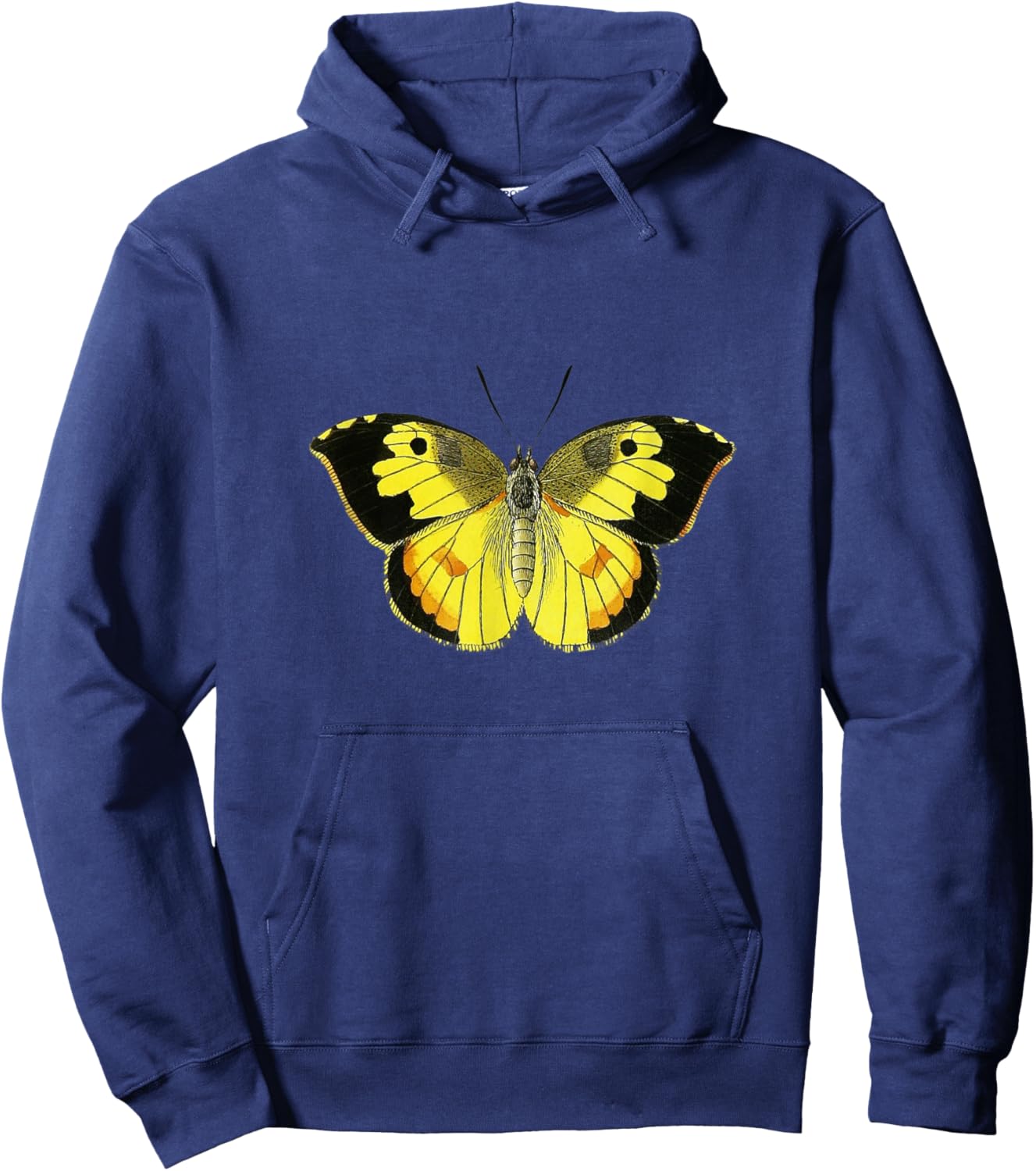 Colorful black and yellow butterfly. Hoodie - Hoodie | Navy