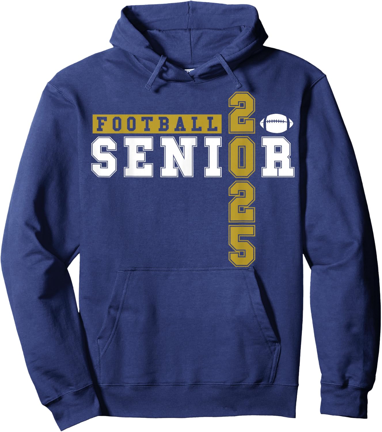 Football Senior Night Football Senior 2025 Graduation 19 Hoodie - Hoodie | Navy