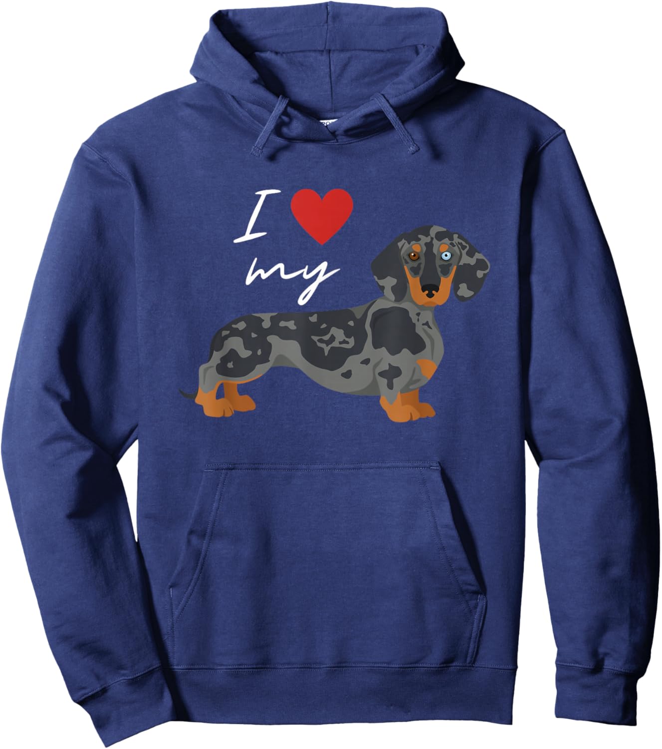 I Love My Dapple Dachshund Dog Lover Men Women Hoodie - Hoodie | Navy