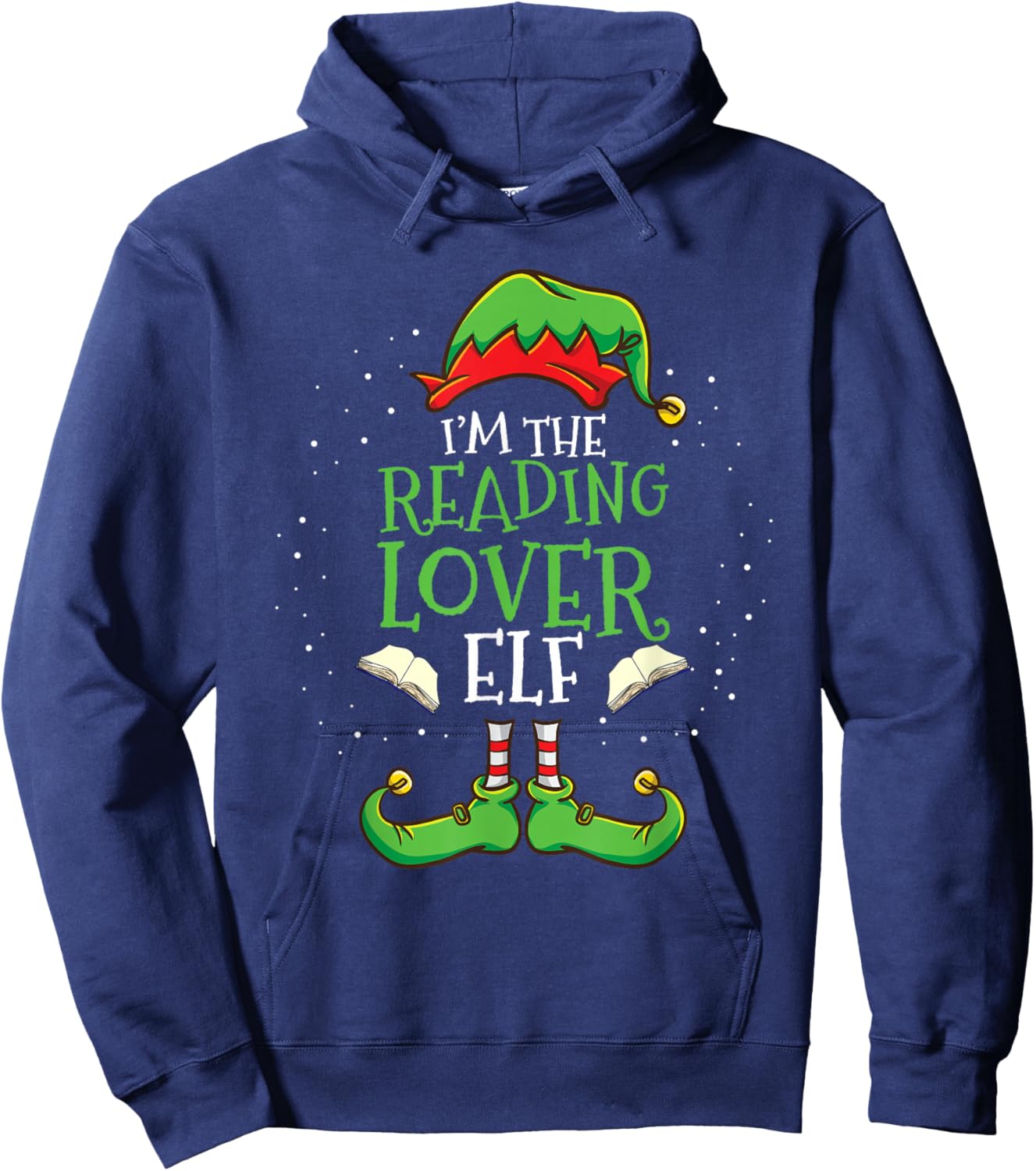 Im The Reading Lover Elf Christmas Hoodie - Hoodie | Navy