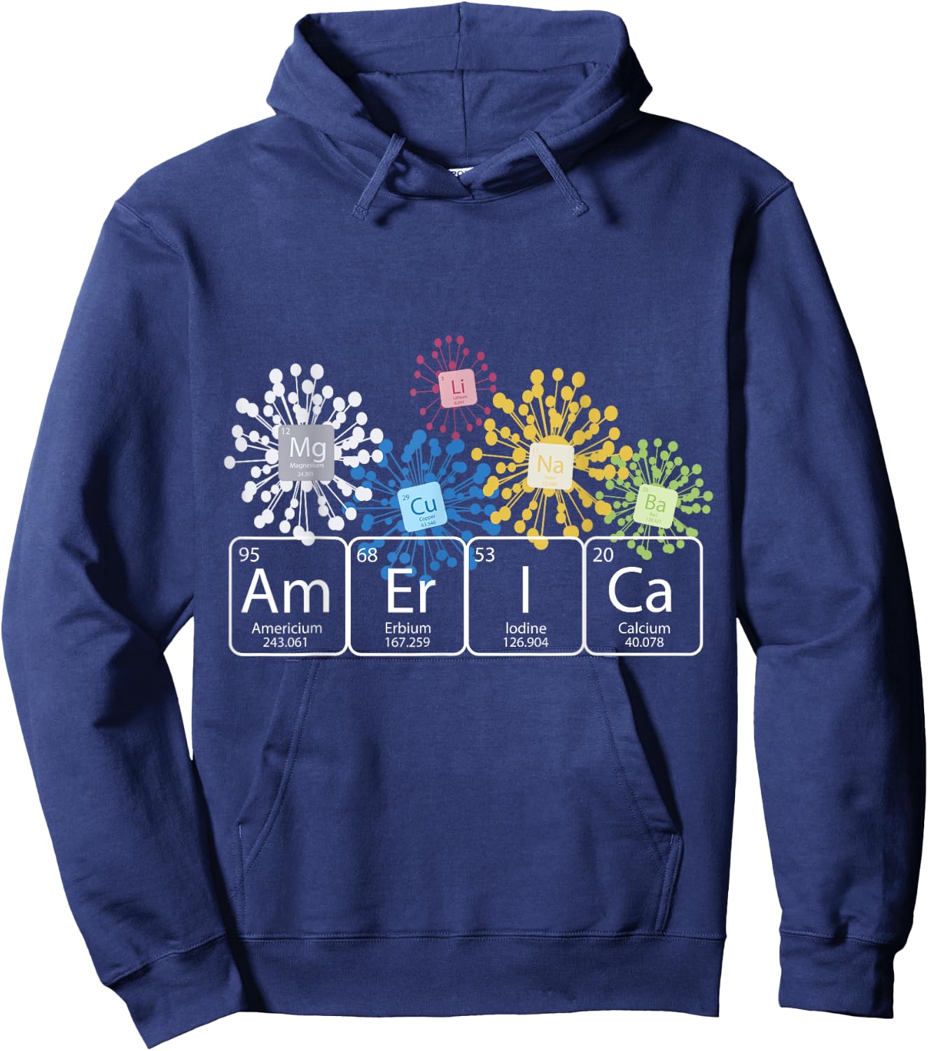 Fireworks Chemistry 4th of July , America Spelled with th Hoodie - Hoodie | Navy