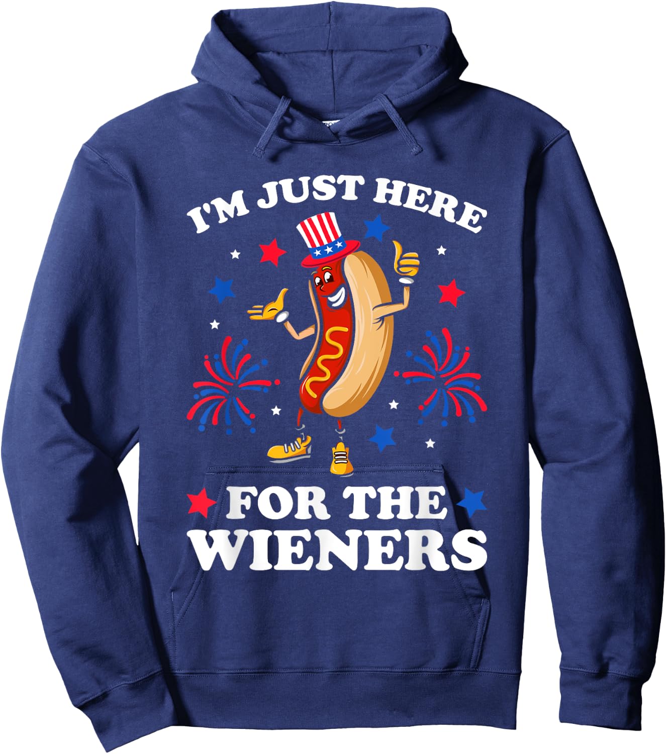 I'm Just Here for The Wieners Hot Dog Funny 4Th of July Men Hoodie - Hoodie | Navy