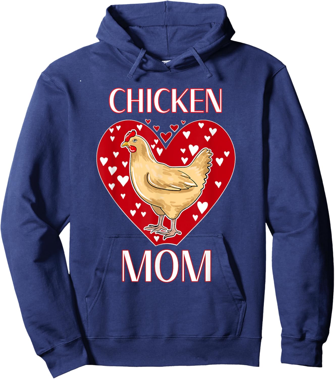 Chicken Mom Funny Chicken Owner Illustration Hoodie - Hoodie | Navy