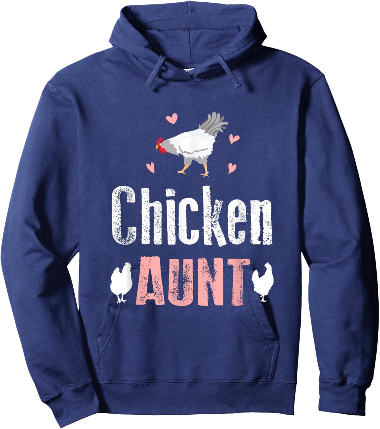Chicken Aunt Auntie Farm Hoodie - Hoodie | Navy