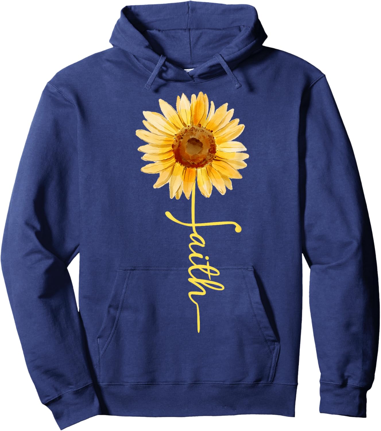 Christian Sunflower Faith butterfly Graphic women's Hoodie - Hoodie | Navy