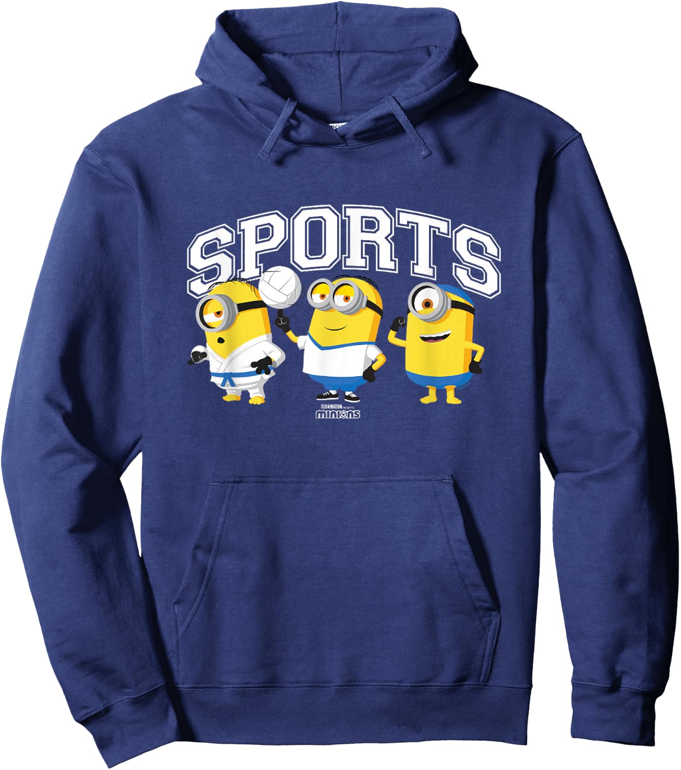 Minions Sports Karate Football Swimming Big Chest Poster Hoodie - Hoodie | Navy