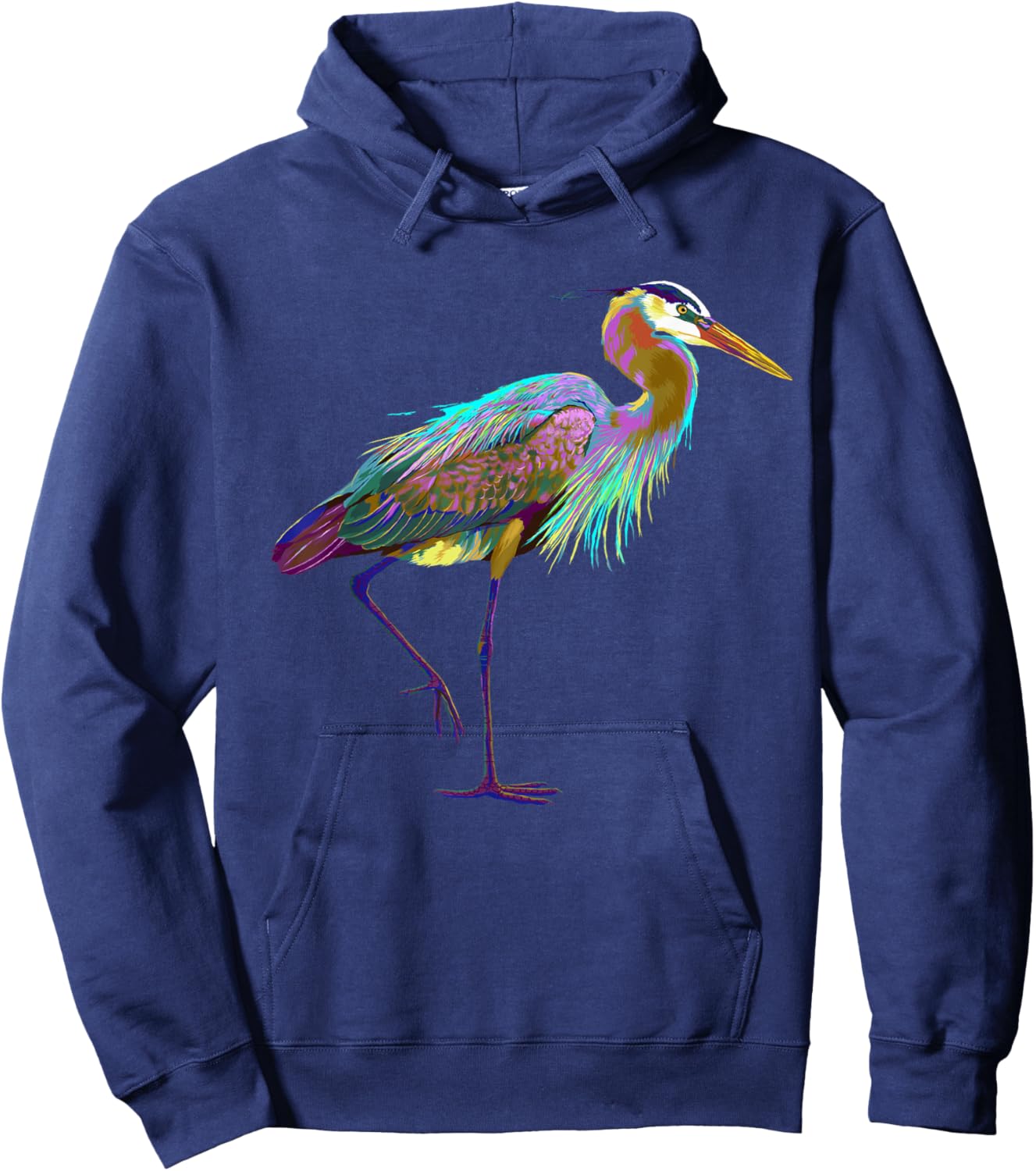 Colourful Splash Bird Blue Heron Hoodie - Hoodie | Navy