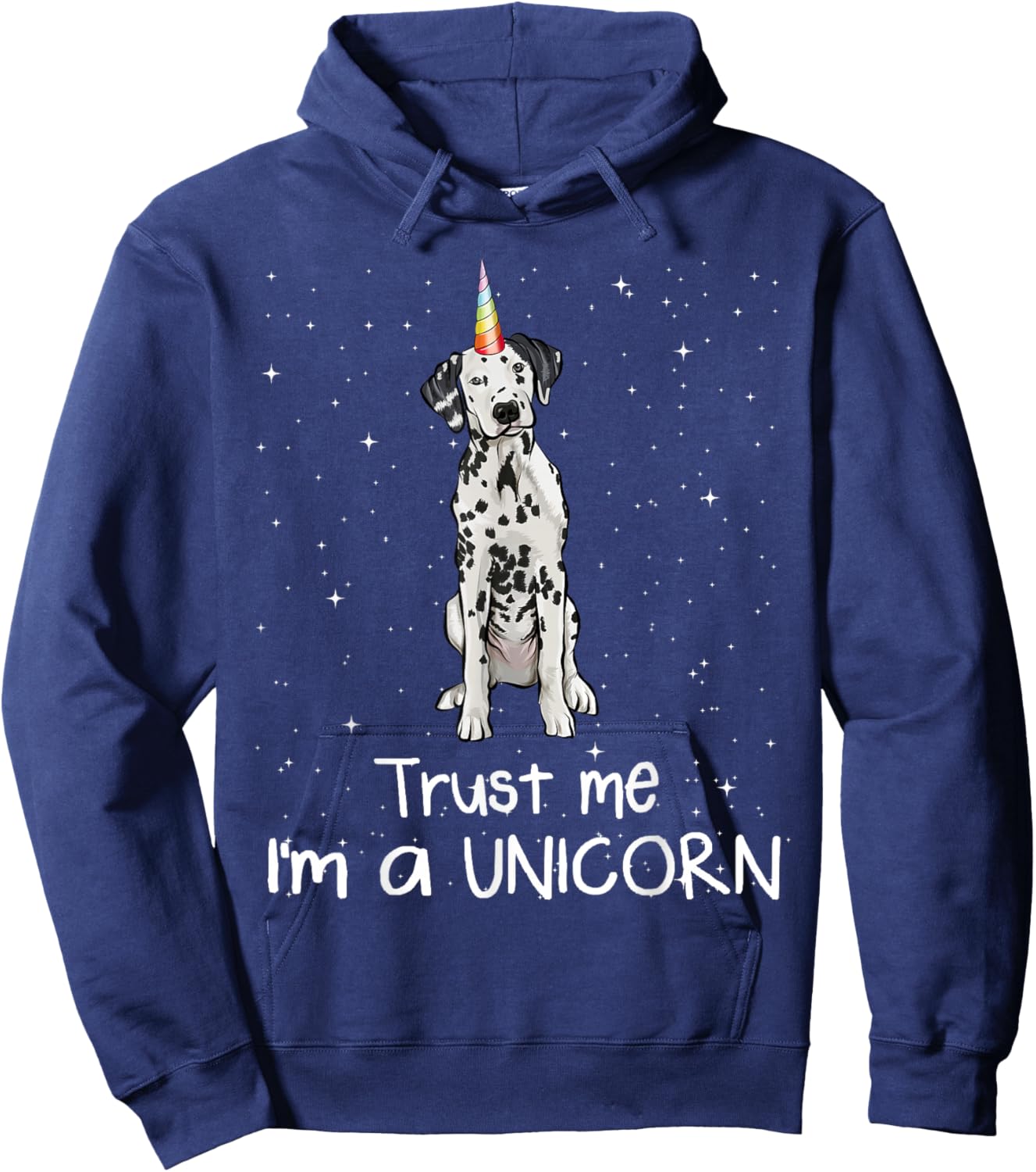 Funny Dalmatian Unicorn Hoodie - Hoodie | Navy