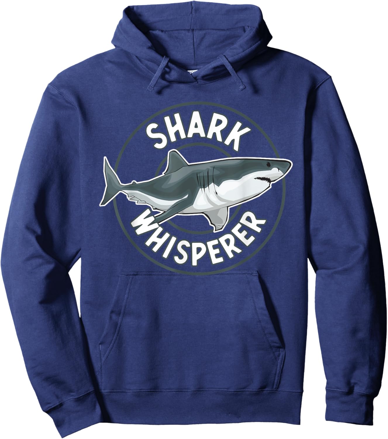 Shark Whisperer Apparel Great White Shark - Funny Shark Hoodie - Hoodie | Navy