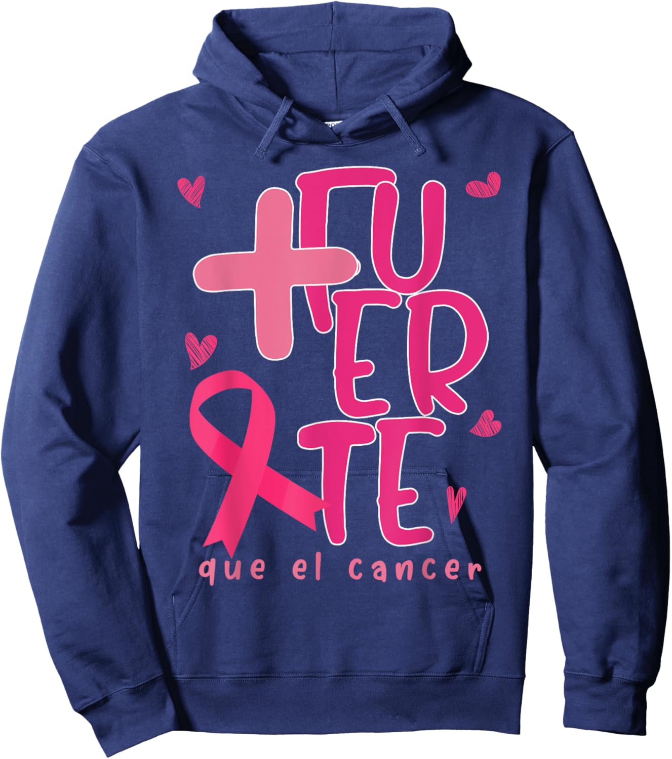Cute Breast Cancer Support Espanol We Wear Pink Spanish Hoodie - Hoodie | Navy