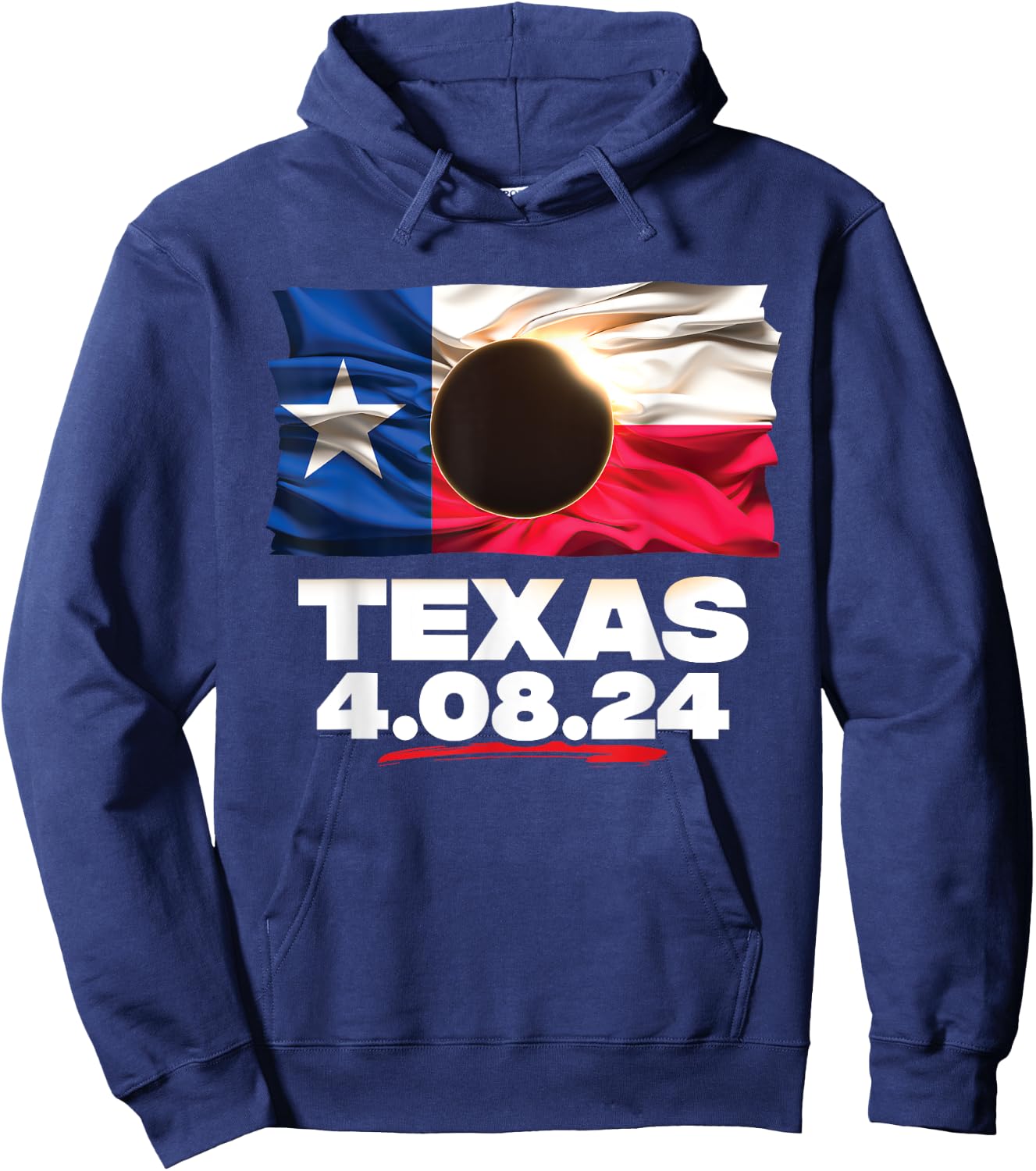 North America Total Solar Eclipse 2024 Texas USA Hoodie - Hoodie | Navy