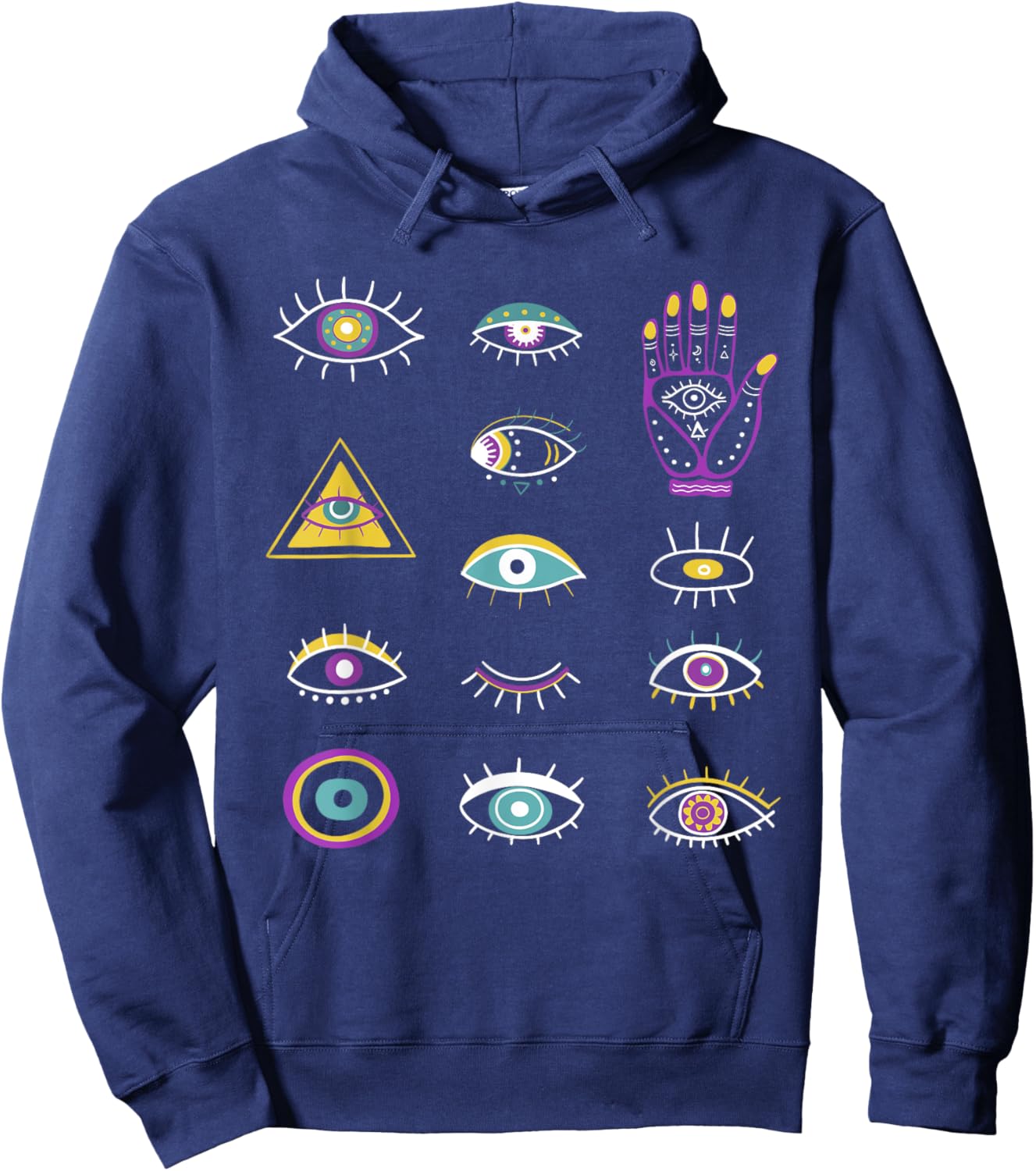 Evil Eye Curse Protection Seeing Eyes Evil Eye Nazar Mati Hoodie - Hoodie | Navy