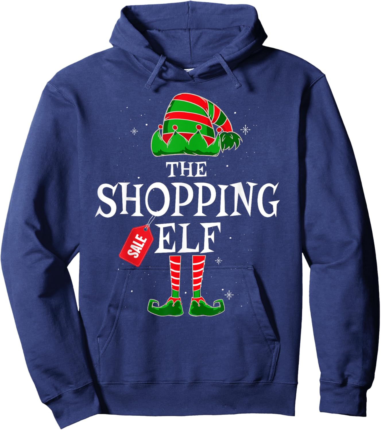 Shopping Elf Group Matching Family Christmas Holiday Funny Hoodie - Hoodie | Navy