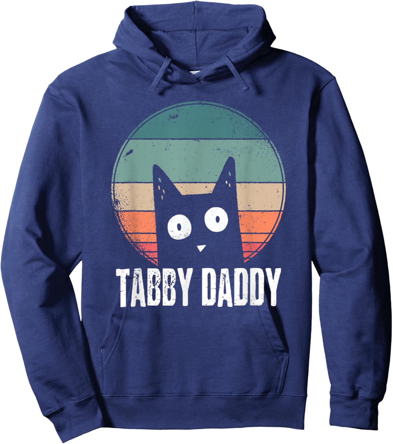 Tabby Daddy Cat Daddy Orange Kitty Vintage Retro 2021 Hoodie - Hoodie | Navy