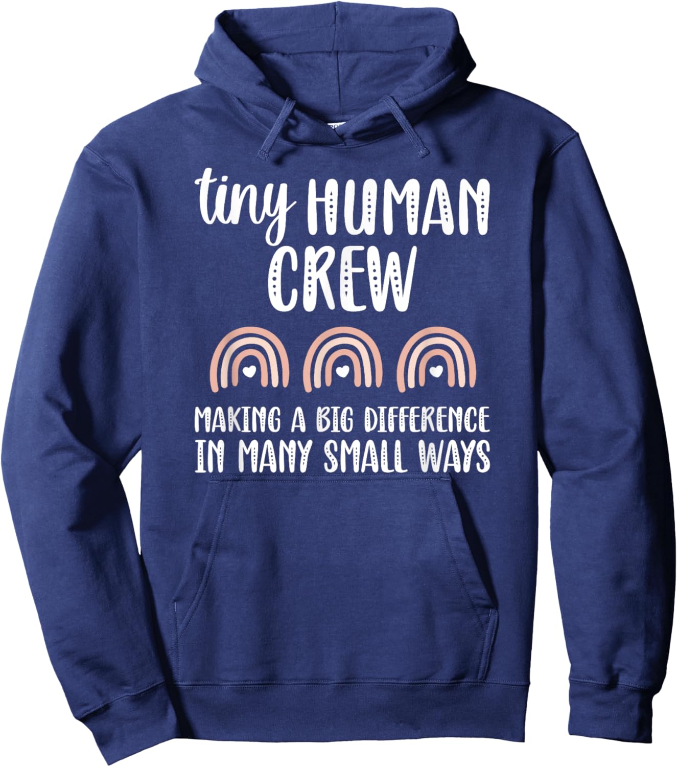 Tiny Human Crew Pediatric Nursing Crew Peds Nurse Squad Hoodie - Hoodie | Navy